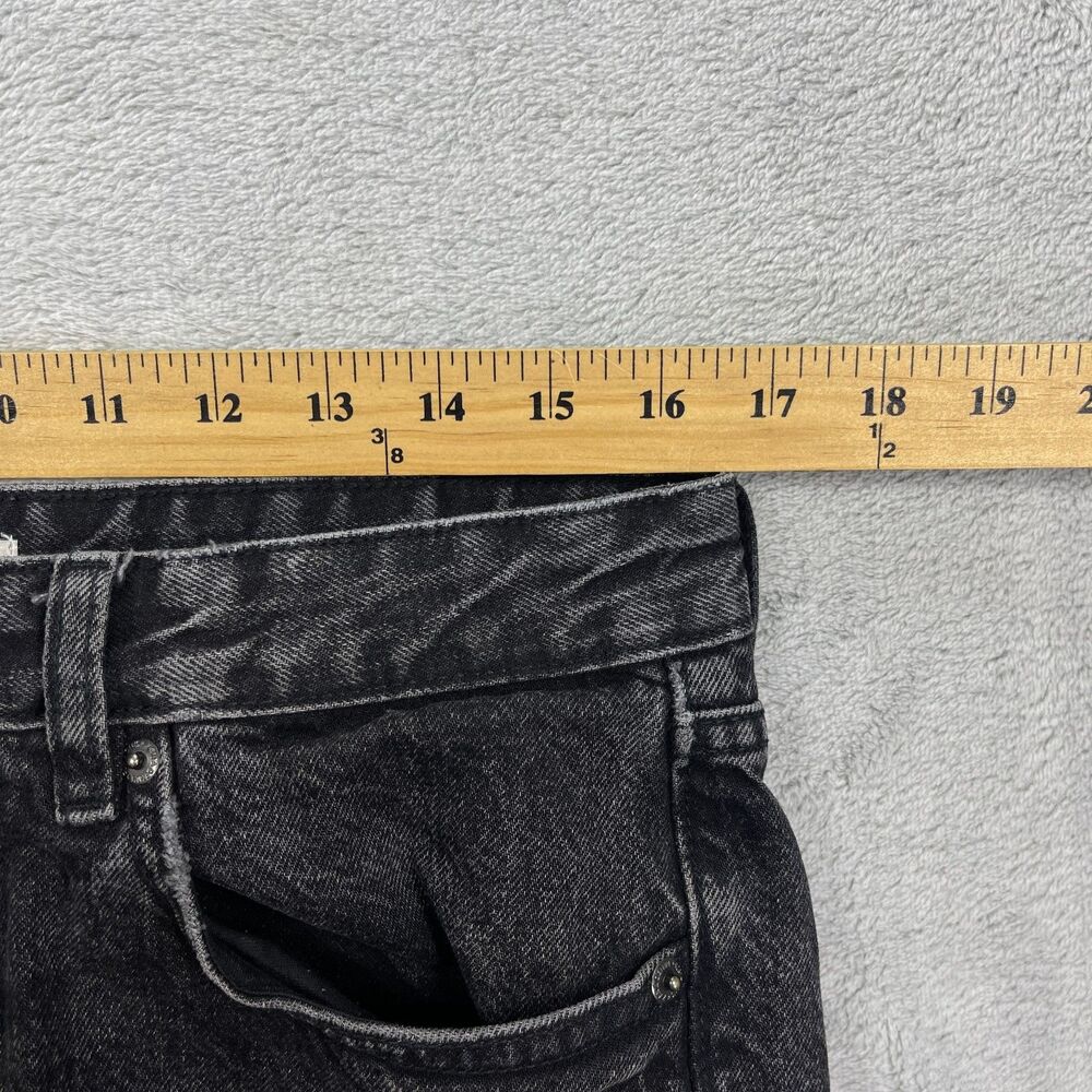 Zara Jeans Men 32 Black Straight Leg Denim Pants Faded Wash 100% Cotton - Picture 9 of 14